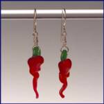 Red Pepper Earrings - $25
Lampworked glass and sterling silver.